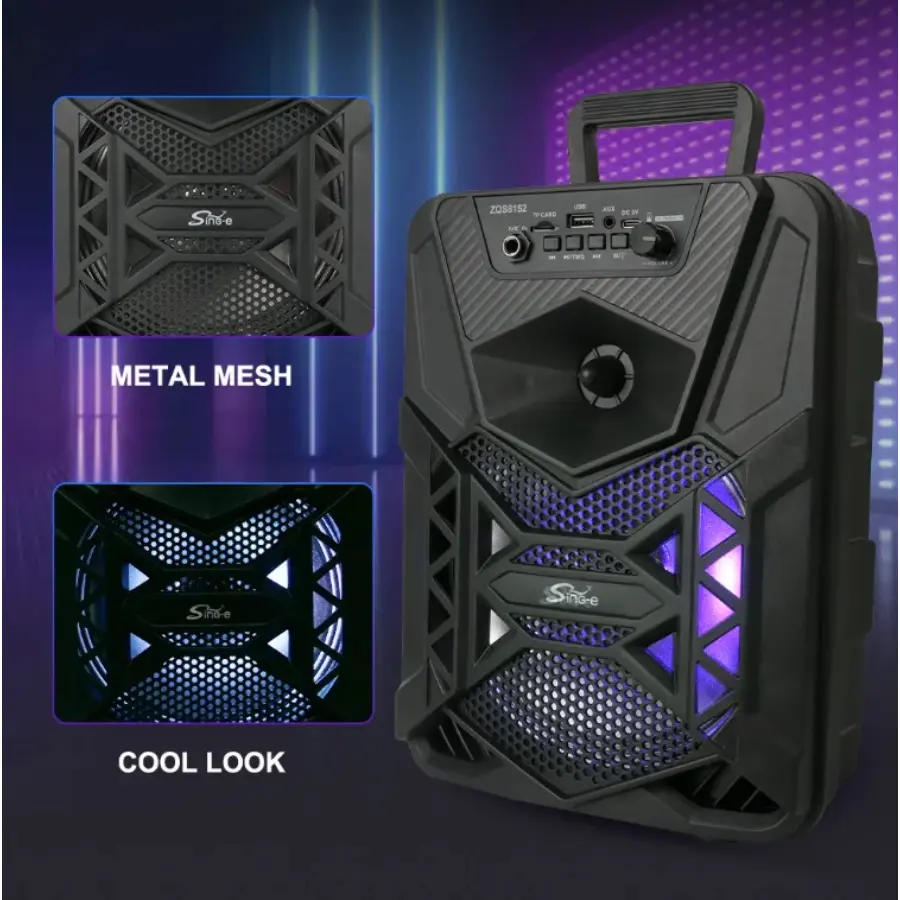 Portable Wireless Karaoke Microphone – 3-in-1 Bluetooth DJ Speaker